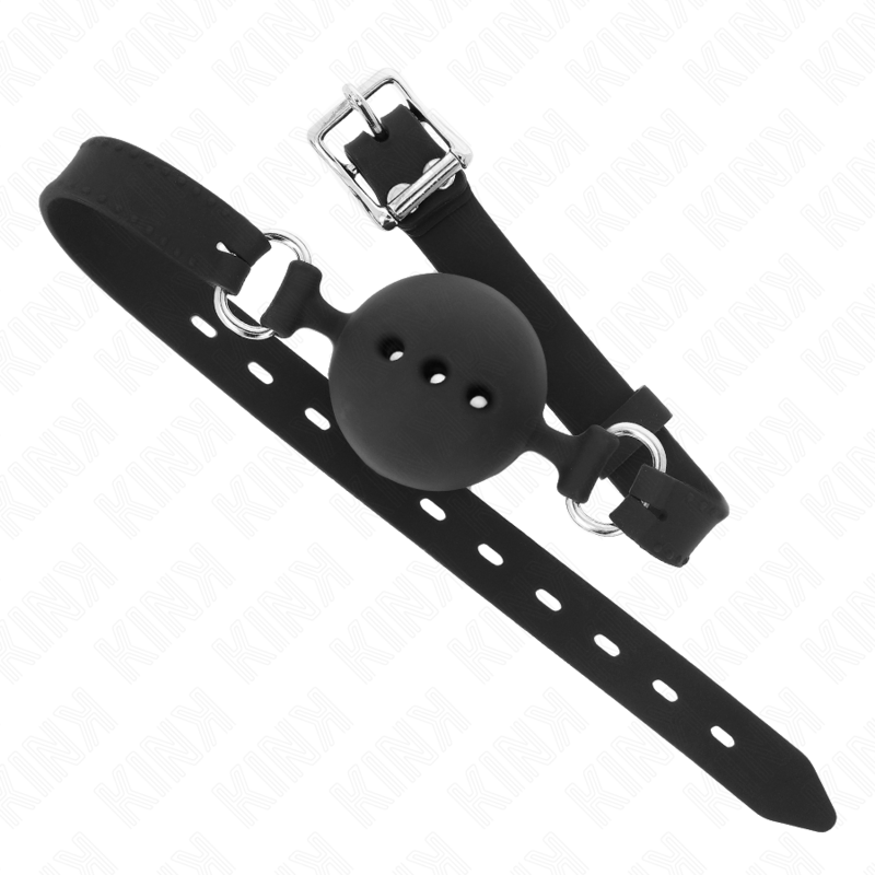 KINK - BÂTON ENTIEREMENT SILICONE 55 x 2 CM AVEC BOULE 4,5 CM TAILLE M NOIR AJUSTABLE 35-51 CM - Sensualia