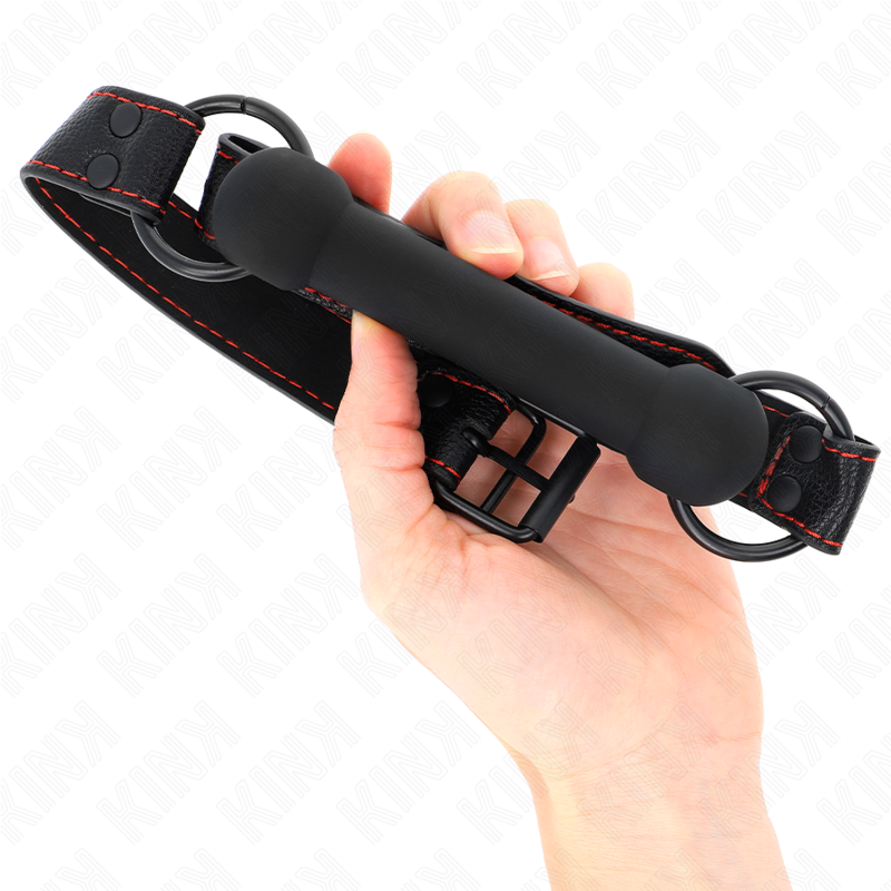 KINK - BONE BAG AVEC SANGLE EN CUIR NOIR AJUSTABLE 41-57 CM - Sensualia