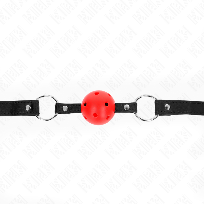 KINK - BOULE CREUSE DURE ROUGE 4,5 CM GAG MODELE 1 63,5 X 2 CM - Sensualia