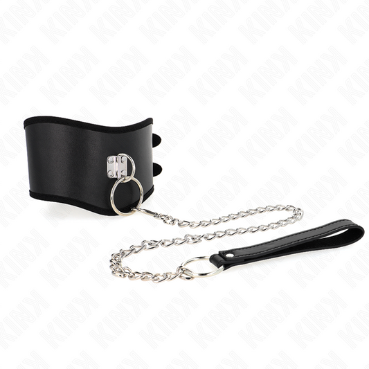 KINK - COLLIER 65 CM AVEC LARGE BRACELET RÉGLABLE 40-55 CM X 10 CM - Sensualia