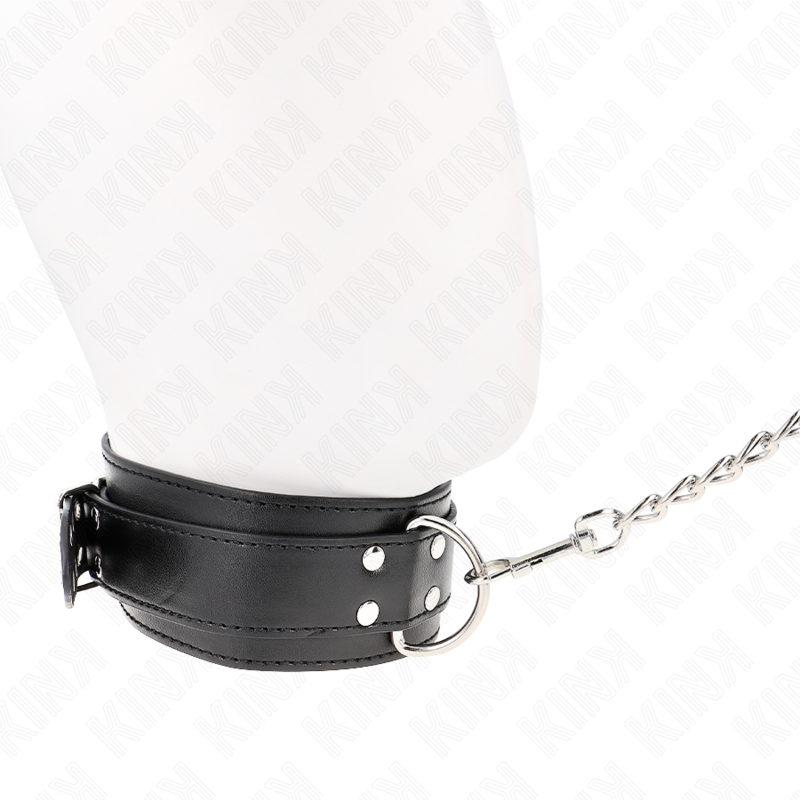 KINK - COLLIER AVEC BRACELET 65 CM BOUCLES ARGENT RÉGLABLES 33-46 CM X 5,5 CM - Sensualia
