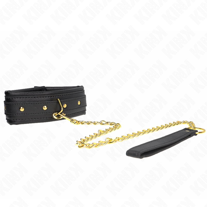 KINK - COLLIER AVEC BRACELET IMITATION CUIR ÉPONGE MODÈLE 1 RÉGLABLE 37-54 CM X 3 CM - Sensualia