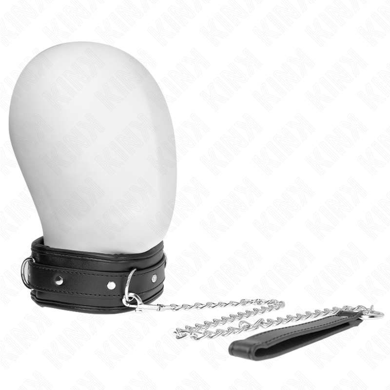 KINK - COLLIER AVEC BRACELET IMITATION CUIR ÉPONGE MODÈLE 3 RÉGLABLE 37-54 CM X 3 CM - Sensualia