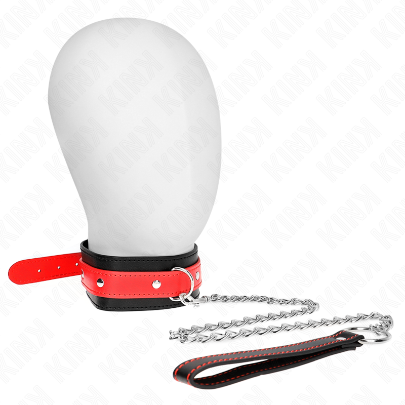 KINK - COLLIER AVEC BRACELET ROUGE 65 CM AJUSTABLE 36-43 CM X 5 CM - Sensualia