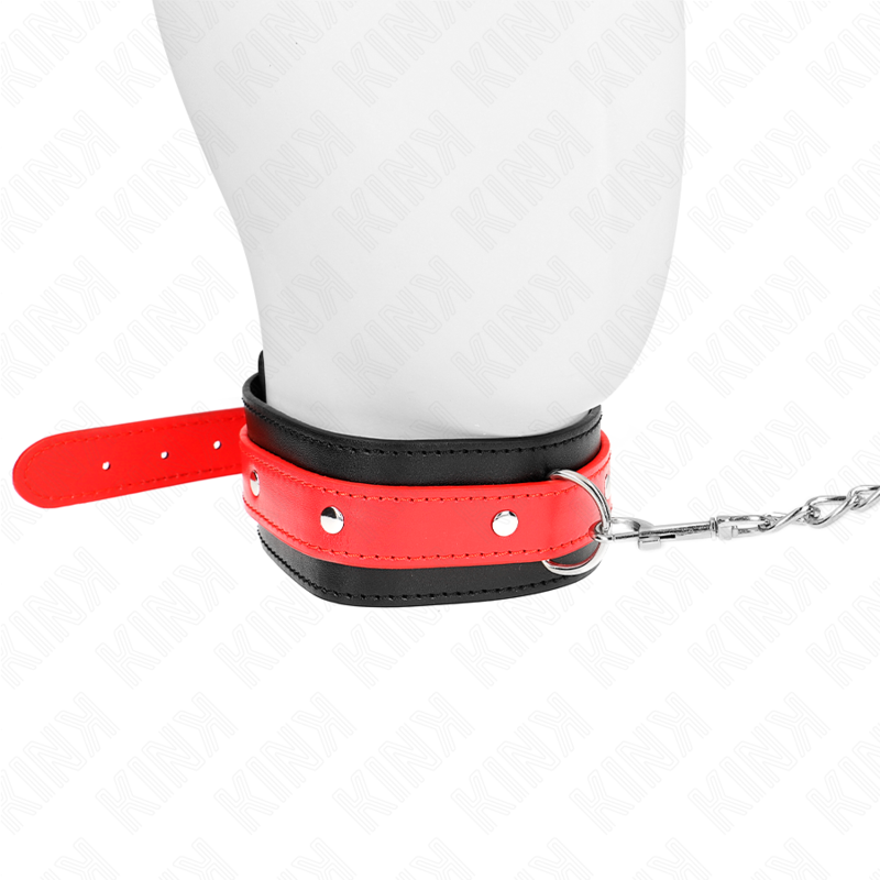 KINK - COLLIER AVEC BRACELET ROUGE 65 CM AJUSTABLE 36-43 CM X 5 CM - Sensualia