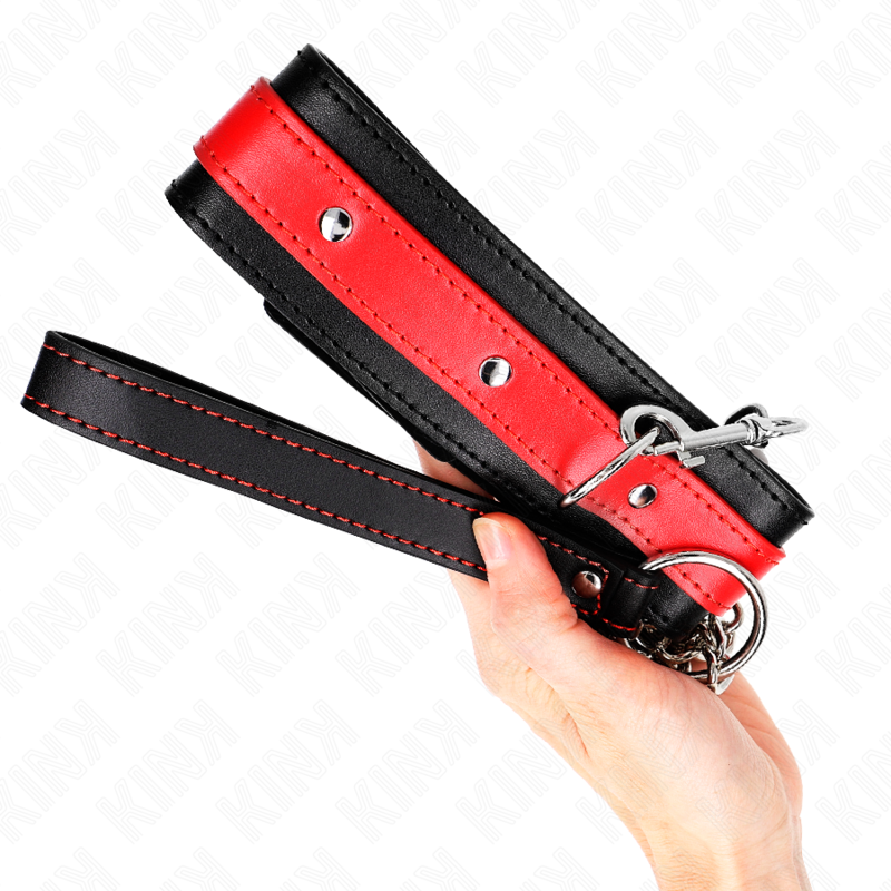 KINK - COLLIER AVEC BRACELET ROUGE 65 CM AJUSTABLE 36-43 CM X 5 CM - Sensualia