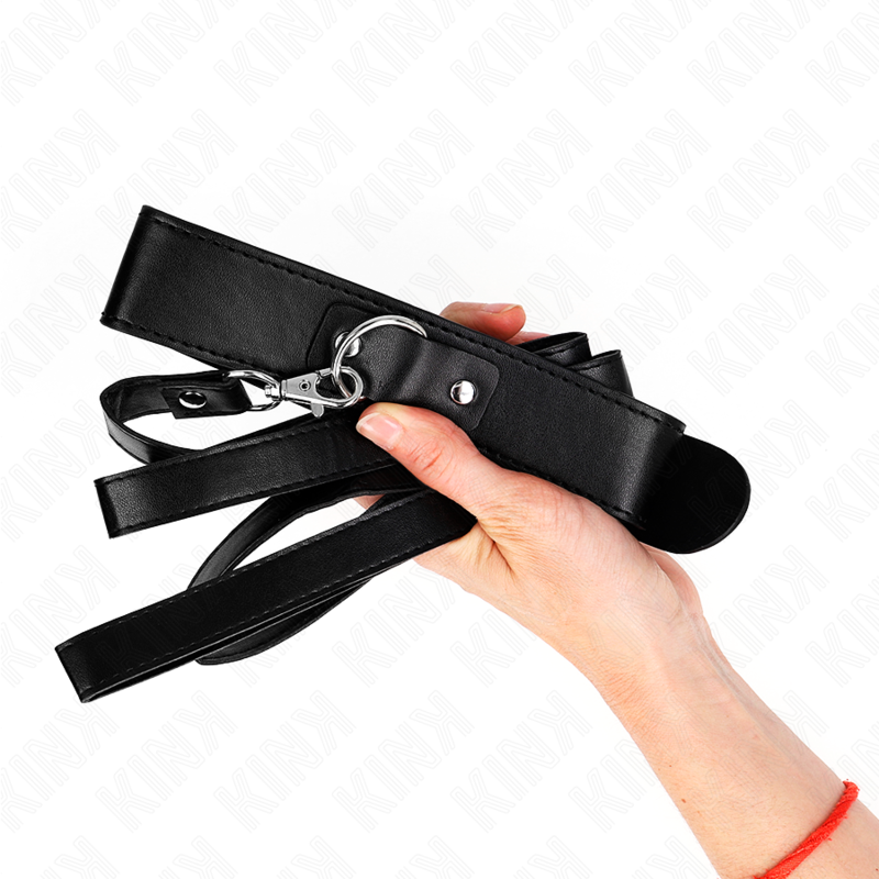 KINK - COLLIER AVEC CEINTURE 116 CM BRACELET NOIR AJUSTABLE 32-50 CM X 8 CM - Sensualia