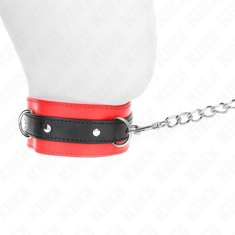 KINK - COLLIER AVEC CEINTURE 65 CM AVEC SANGLE ROUGE 54 X 4,5 CM - Sensualia