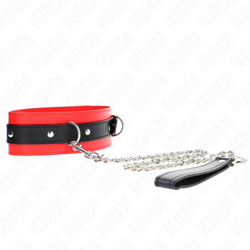 KINK - COLLIER AVEC CEINTURE 65 CM AVEC SANGLE ROUGE 54 X 4,5 CM - Sensualia