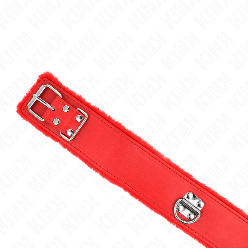 KINK - COLLIER AVEC LAISSE 116 CM AVEC CLOUS ARGENTÉS MODÈLE 4 ROUGE AJUSTABLE 40-48 CM X 6 CM - Sensualia