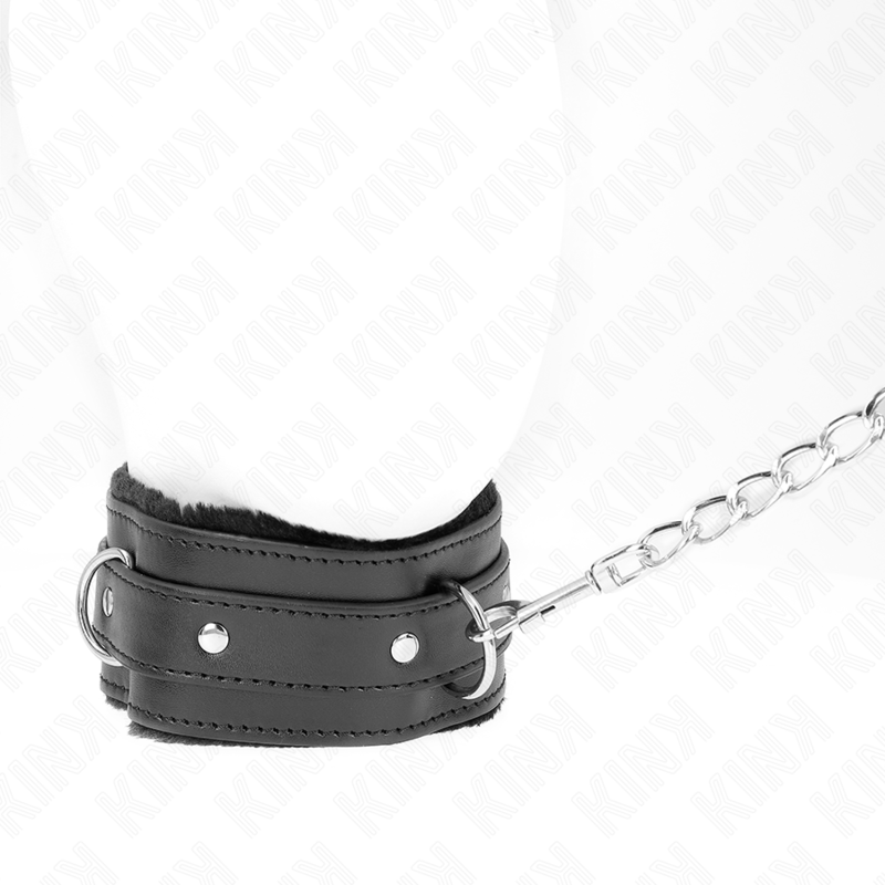 KINK - COLLIER AVEC LAISSE 65 CM AVEC RESTRICTIONS NOIR 36-42 CM X 5,5 CM - Sensualia