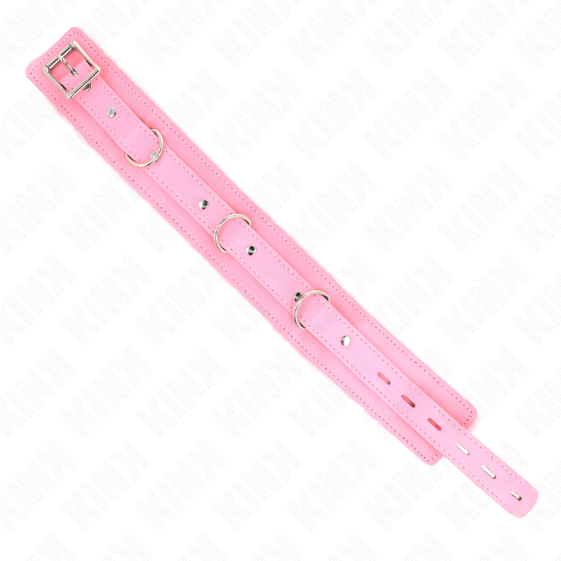 KINK - COLLIER AVEC LAISSE 65 CM AVEC RESTRICTIONS ROSE 36-42 CM X 5,5 CM - Sensualia