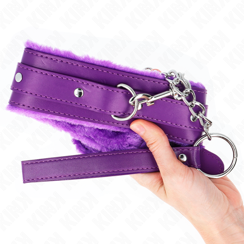 KINK - COLLIER AVEC LAISSE 65 CM AVEC RESTRICTIONS VIOLET 36-42 CM X 5,5 CM - Sensualia