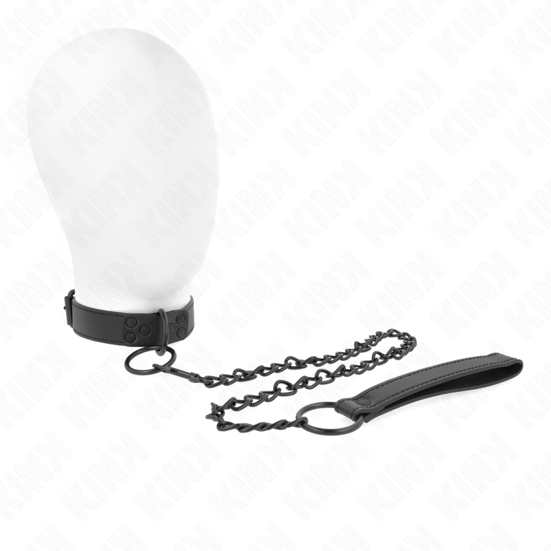 KINK - COLLIER AVEC LAISSE FONCÉE 65 CM AJUSTABLE 37-54 CM X 3 CM - Sensualia