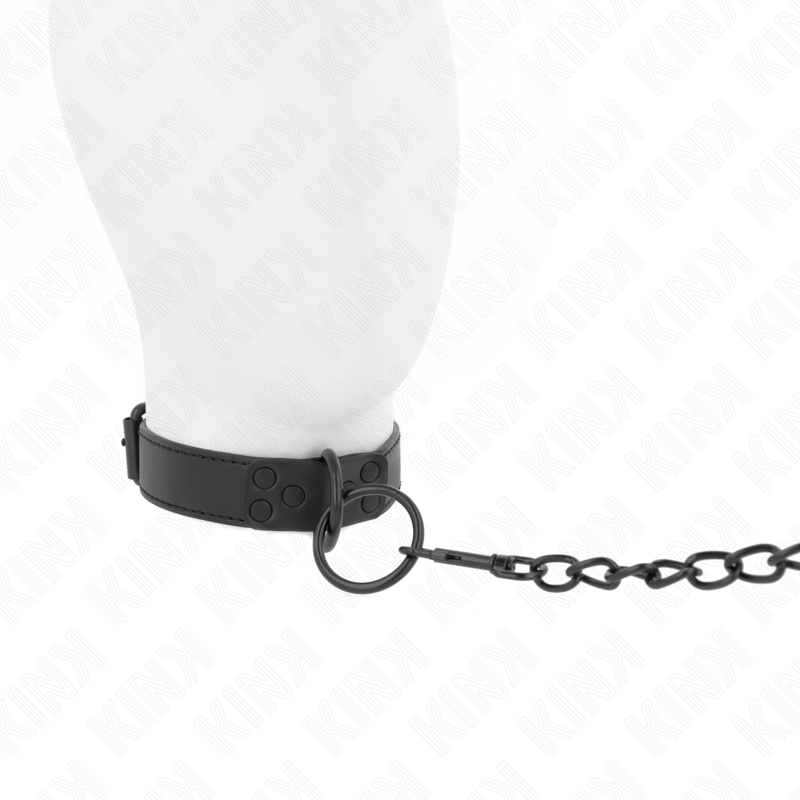 KINK - COLLIER AVEC LAISSE FONCÉE 65 CM AJUSTABLE 37-54 CM X 3 CM - Sensualia