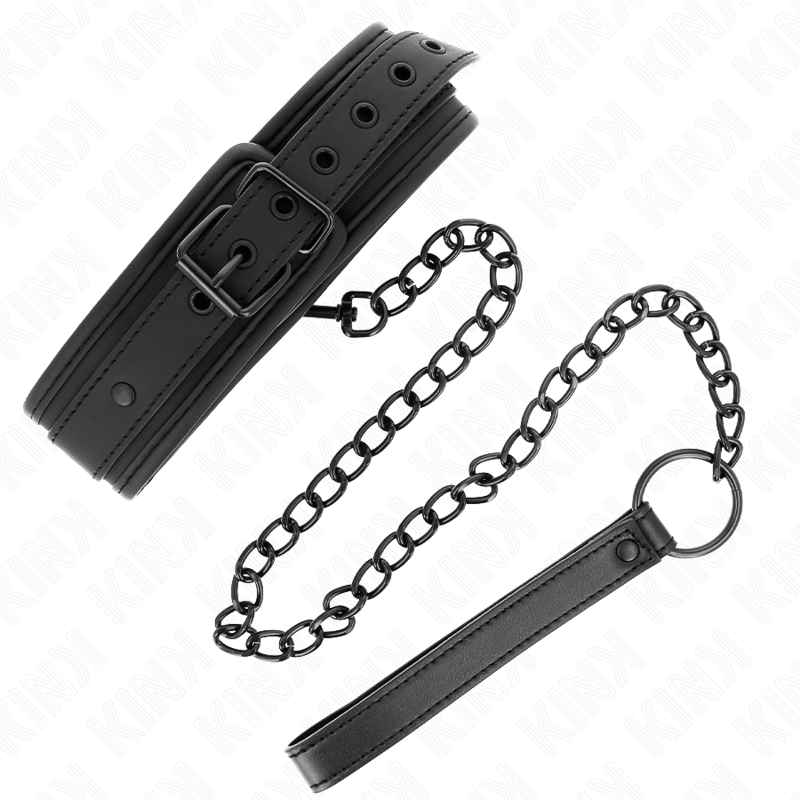 KINK - COLLIER DE BONDAGE EN NÉOPRÈNE MODÈLE 1 AVEC CEINTURE 78 CM RÉGLABLE 37,5 X 49,5 CM - Sensualia