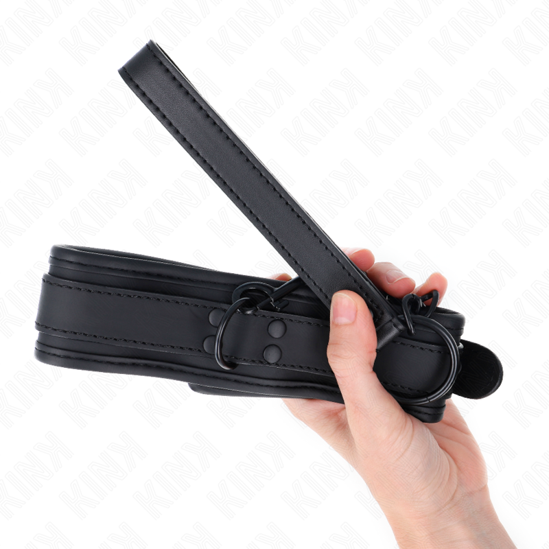 KINK - COLLIER DE BONDAGE EN NÉOPRÈNE MODÈLE 1 AVEC CEINTURE 78 CM RÉGLABLE 37,5 X 49,5 CM - Sensualia
