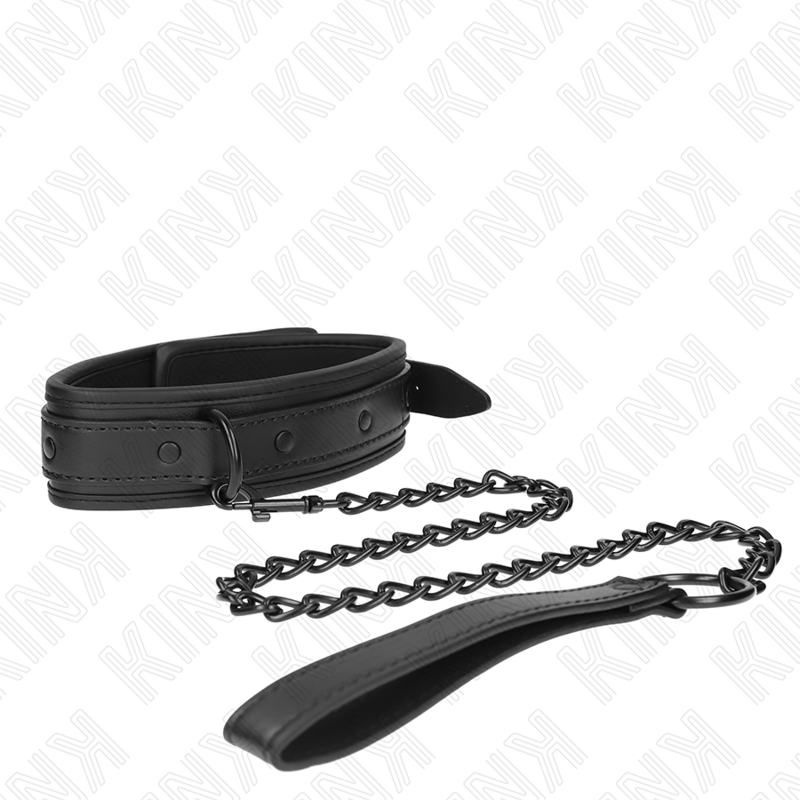 KINK - COLLIER DE BONDAGE EN NÉOPRÈNE MODÈLE 2 AVEC CEINTURE 78 CM RÉGLABLE 37,5 X 49,5 CM - Sensualia