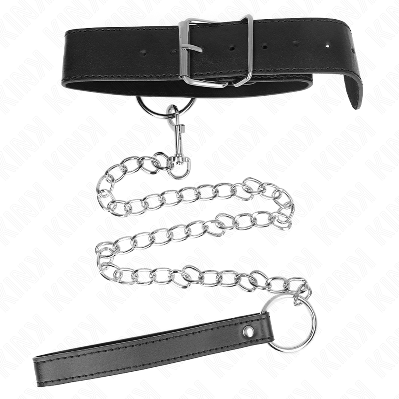 KINK - COLLIER MODÈLE BASIC AVEC LAISSE MODÈLE 4 RÉGLABLE 36-43 CM - Sensualia