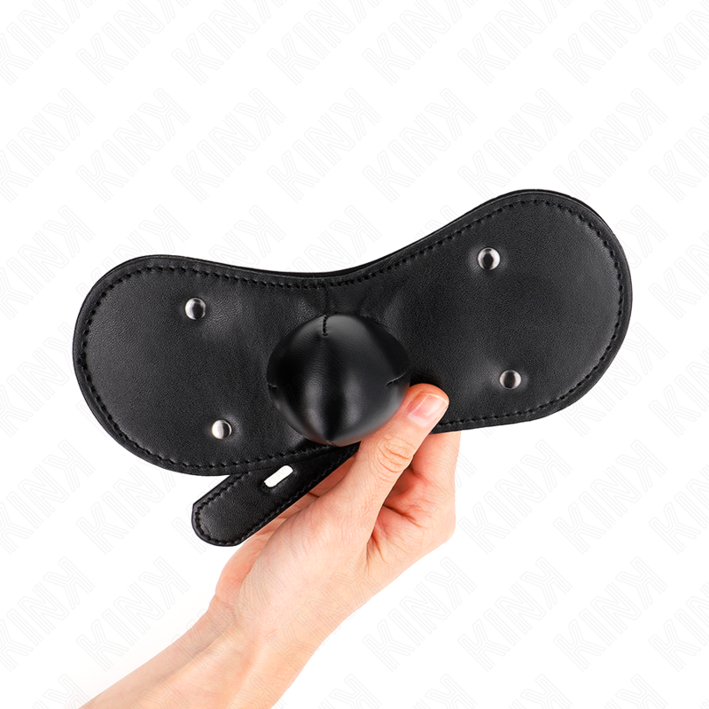 KINK - MASQUE BOUCLES BALL GAG AVEC SERRURE RÉGLABLE 42-60 CM - Sensualia