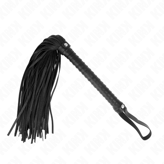 KINK - FOUET AVEC MANCHE TEXTURÉ NOIR 48,5 CM - Sensualia