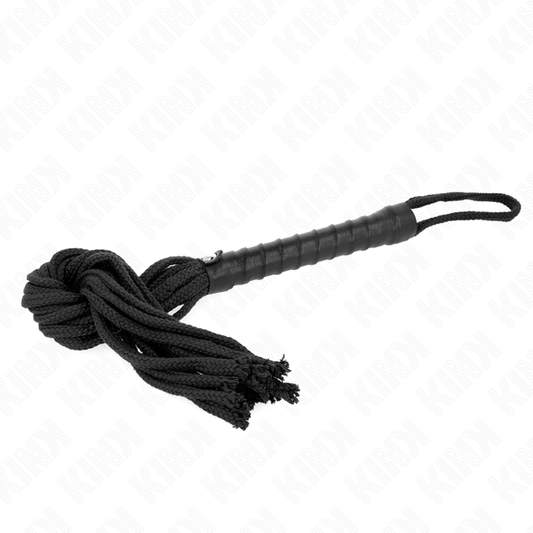 KINK - FOUET CORDE NOIRE 56 CM - Sensualia