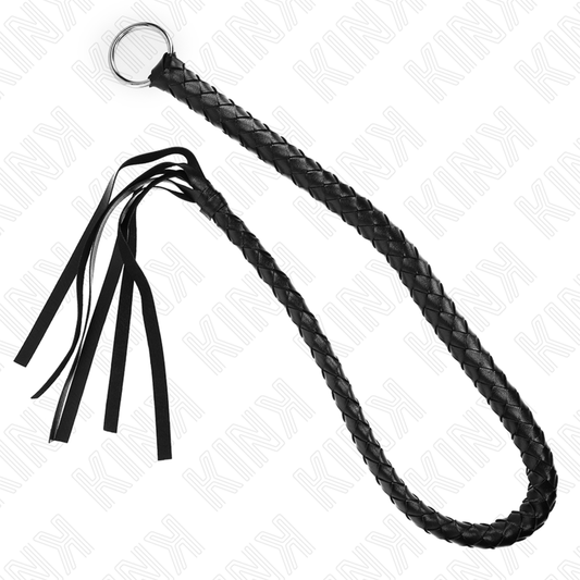 KINK - FOUET SERPENT AVEC ANNEAU À MAIN NOIR 65 CM - Sensualia