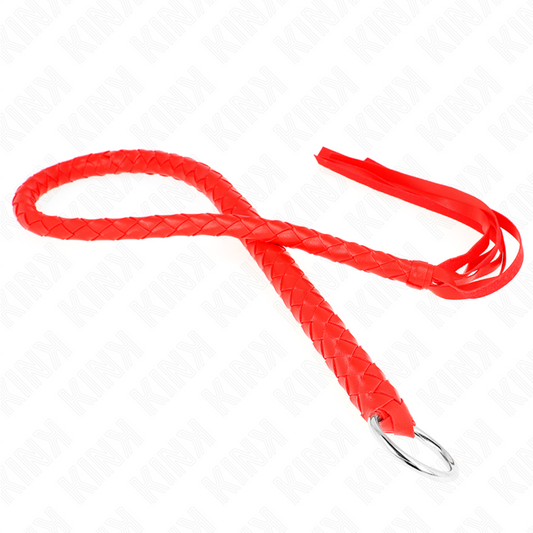 KINK - FOUET SERPENT AVEC ANNEAU ROUGE 65 CM - Sensualia