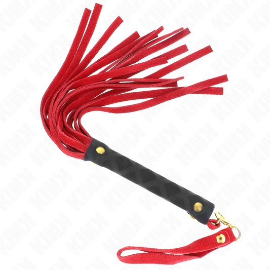 KINK - MINI FOUET DAIM ROUGE 30 CM - Sensualia