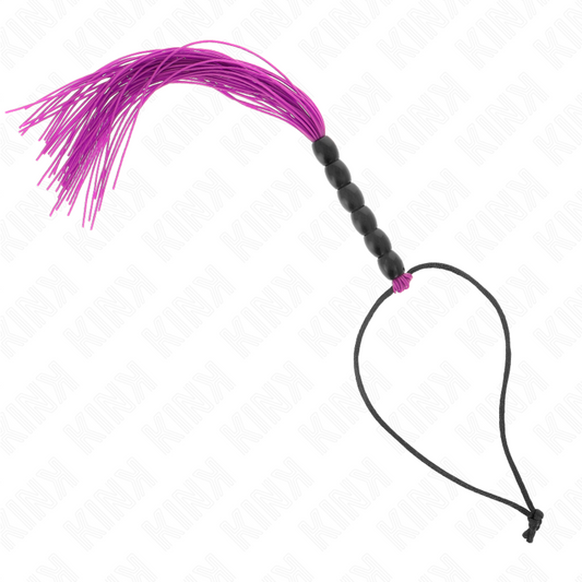 KINK - MINI FOUET EN SILICONE AVEC 6 BILLES VIOLES 26 CM - Sensualia