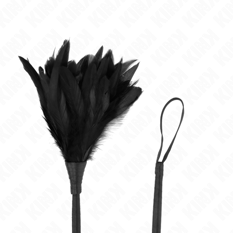 KINK - PLUMES DE POULET TICKLE EN FORME DE CORNE NOIRE 36 CM - Sensualia