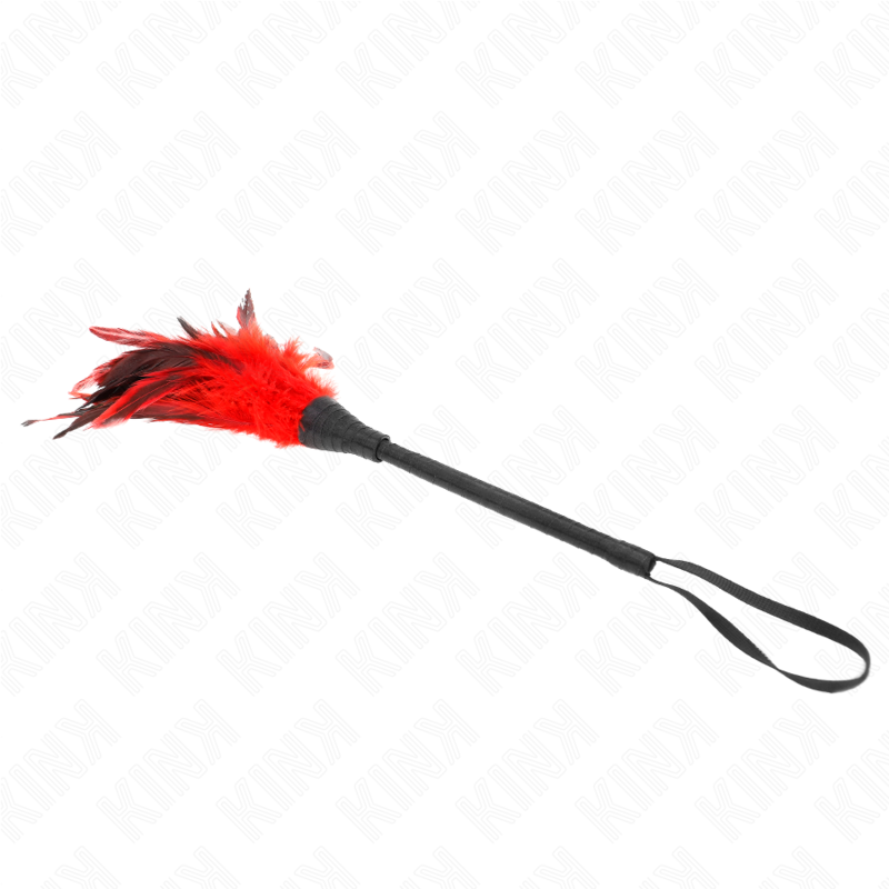 KINK - PLUMES DE POULET TICKLE EN FORME DE CORNE ROUGE 36 CM - Sensualia