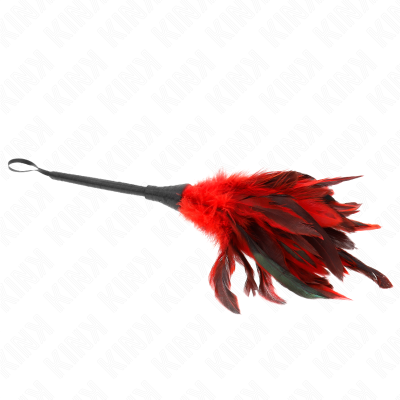 KINK - PLUMES DE POULET TICKLE EN FORME DE CORNE ROUGE 36 CM - Sensualia