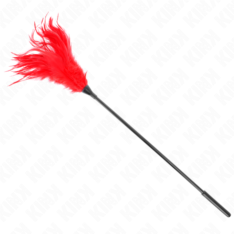 KINK - PLUSIEURS PLUMES DE CHATOUILLES ROUGES 45 CM - Sensualia