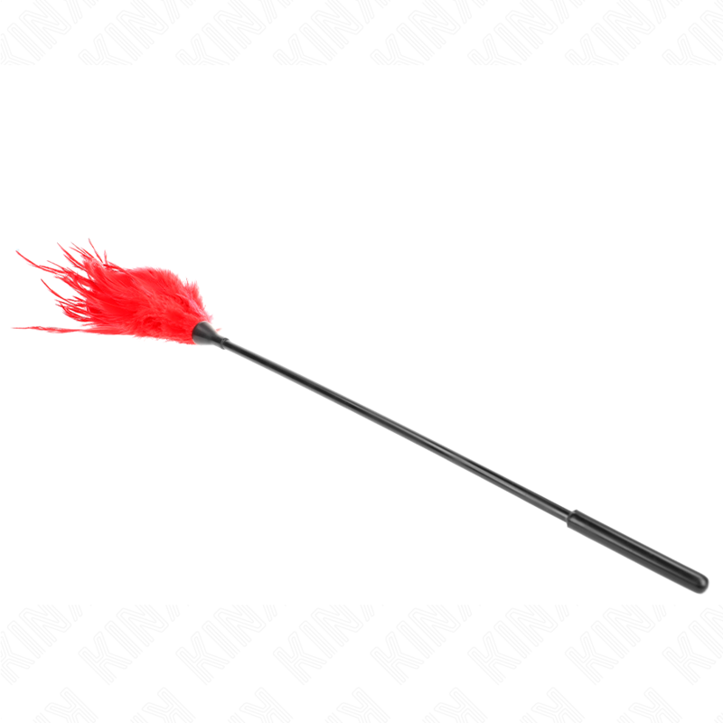 KINK - PLUSIEURS PLUMES DE CHATOUILLES ROUGES 45 CM - Sensualia