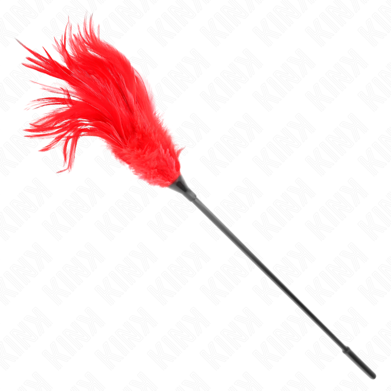 KINK - PLUSIEURS PLUMES DE CHATOUILLES ROUGES 45 CM - Sensualia