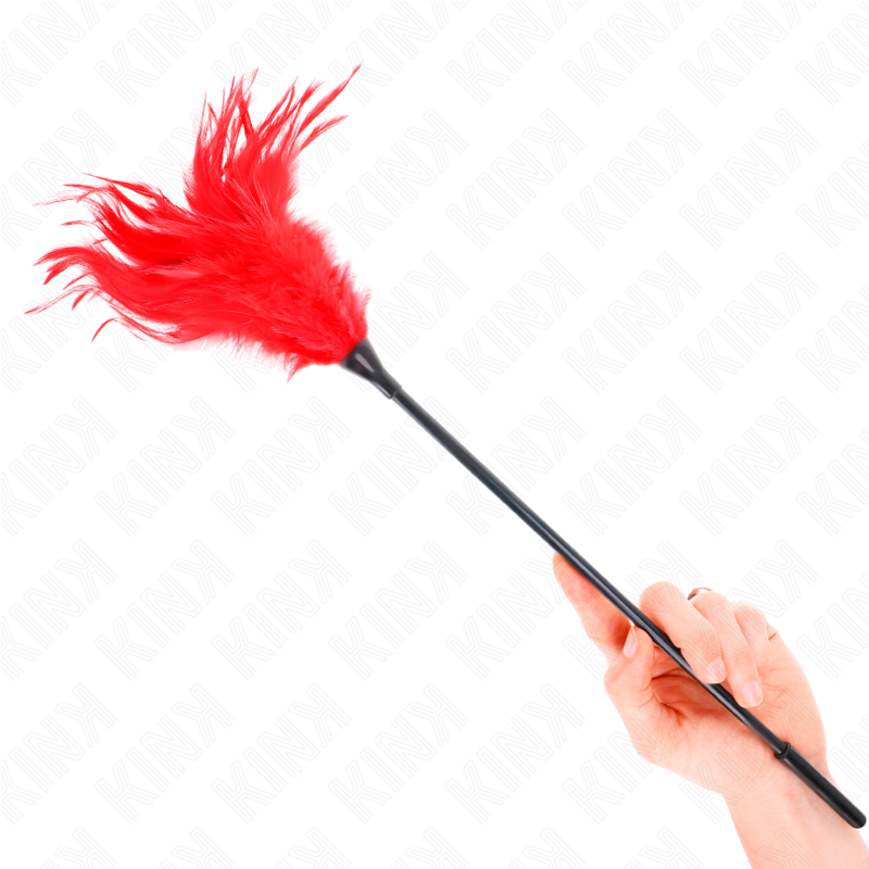 KINK - PLUSIEURS PLUMES DE CHATOUILLES ROUGES 45 CM - Sensualia