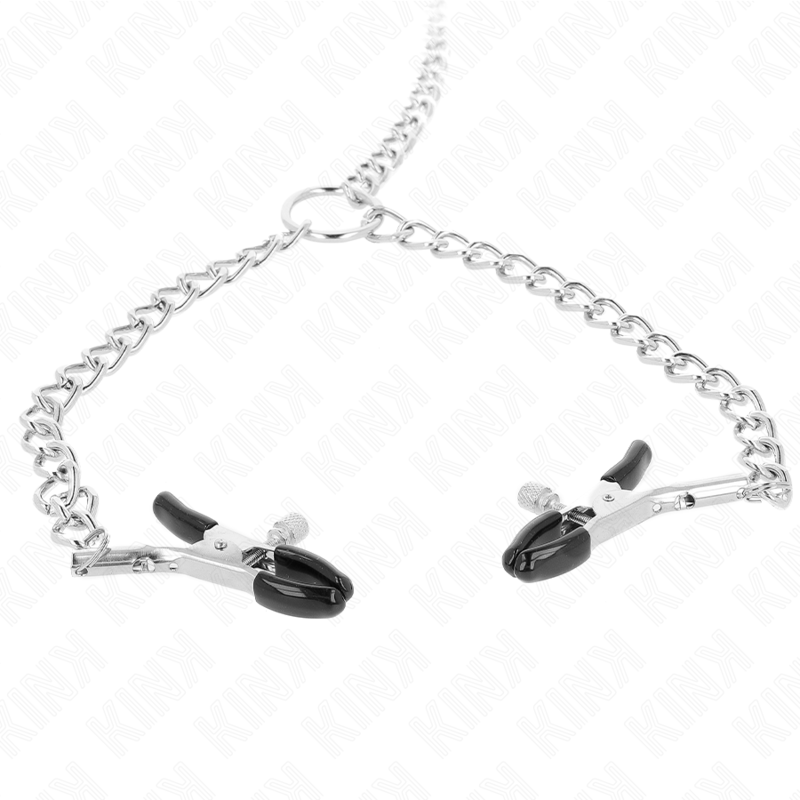 KINK - 4 PINCES À METON CHAÎNE 32 CM AVEC PETITES CHAÎNES 14 CM - Sensualia
