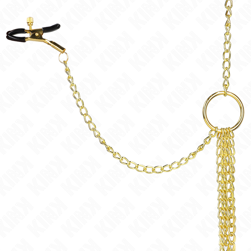 KINK - 4 PINCES À TAMELON ET CLITO RÉGLABLES OR - Sensualia