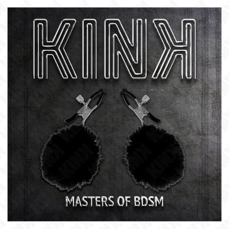 KINK - PINCE A METON BOULE EN FAUSSE FOURRURE NOIR 6 CM - Sensualia