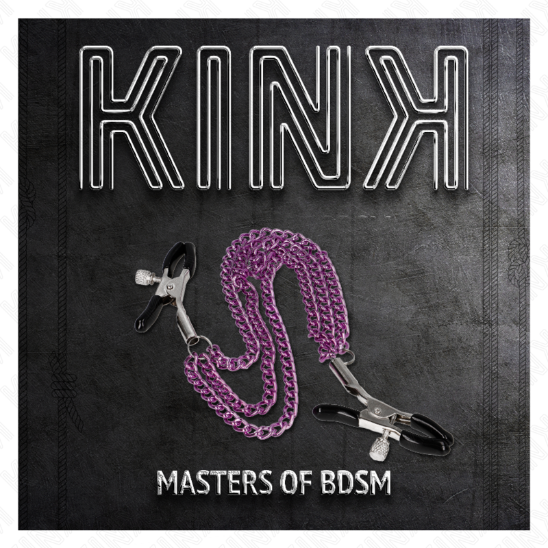KINK - PINCES À METELIER AVEC 3 CHAÎNES VIOLET 20/23/28 CM - Sensualia