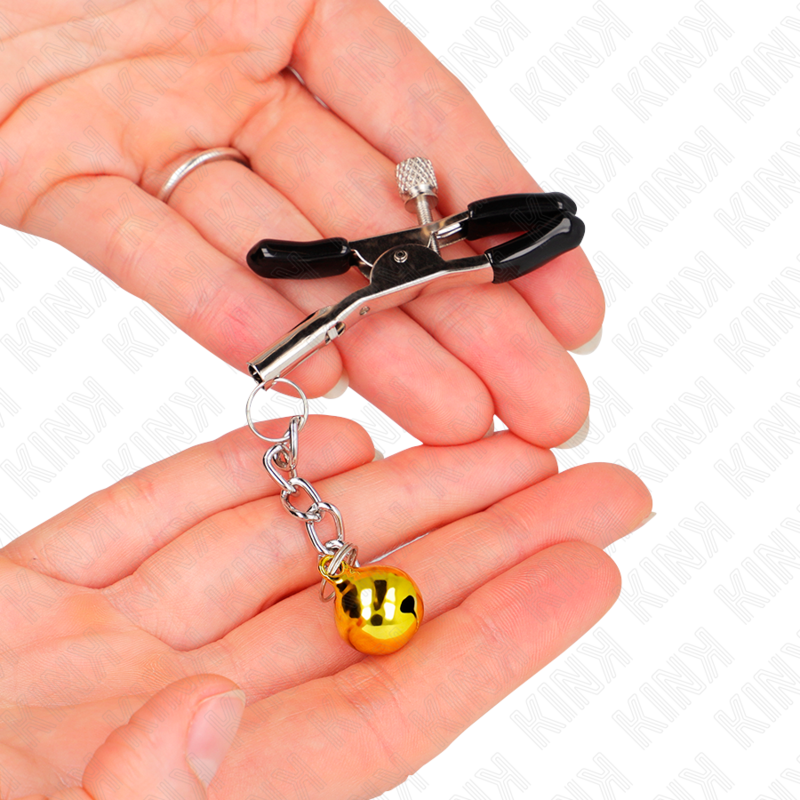 KINK - PINCES À METON PENDENTIF JINGLE BELL OR 6 CM - Sensualia