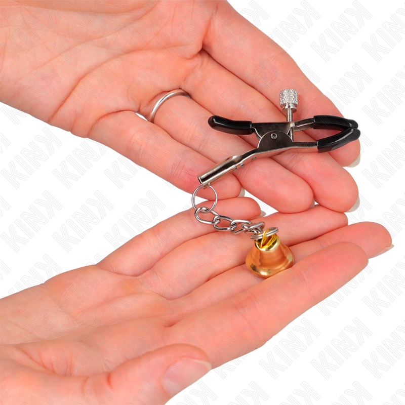 KINK - PINCES À TÉLÉMON PENDENTIF CLOCHE OR 6 CM - Sensualia