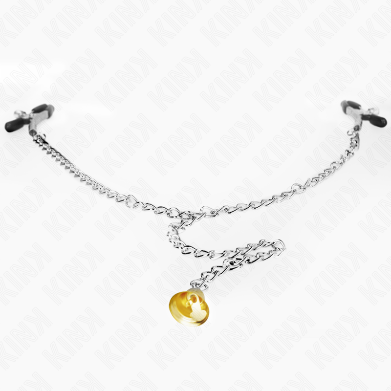 KINK - PINCES À TÉLÉTON CHAÎNE AVEC PENDENTIF CORNE 30 CM - Sensualia