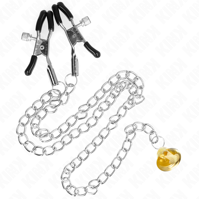 KINK - PINCES À TÉLÉTON CHAÎNE AVEC PENDENTIF CORNE 30 CM - Sensualia