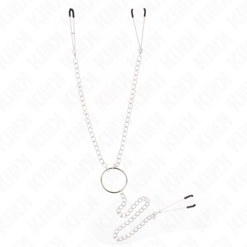 KINK - PINCES TRIPLE À TAMELON ET CLITO AVEC CHAÎNE MODÈLE 1 - Sensualia