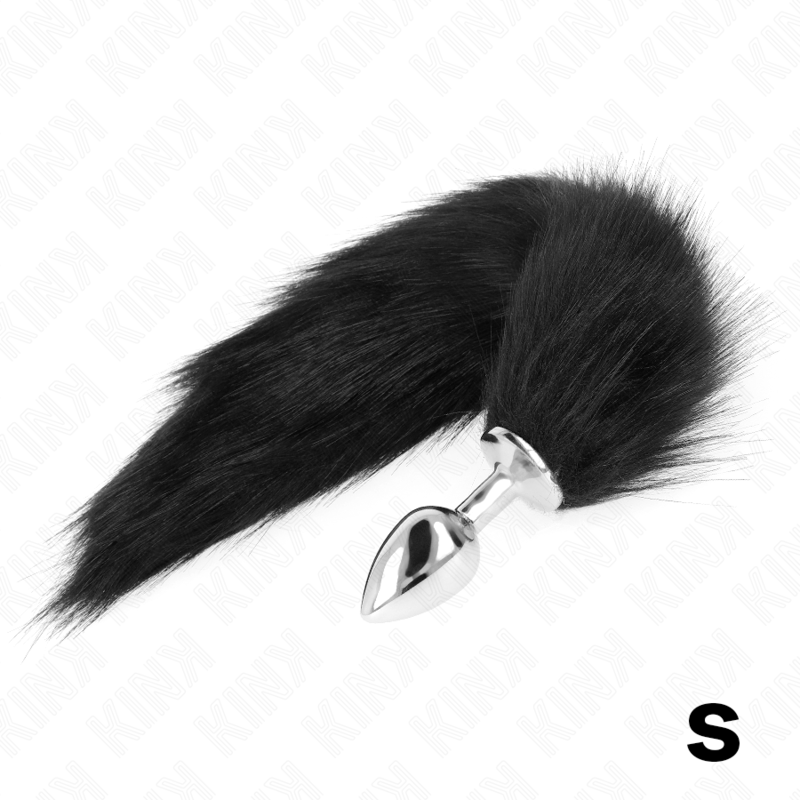 KINK - PLUG ANAL TAILLE S 7 X 3 CM AVEC QUEUE SYNTHÉTIQUE 40 CM NOIR - Sensualia