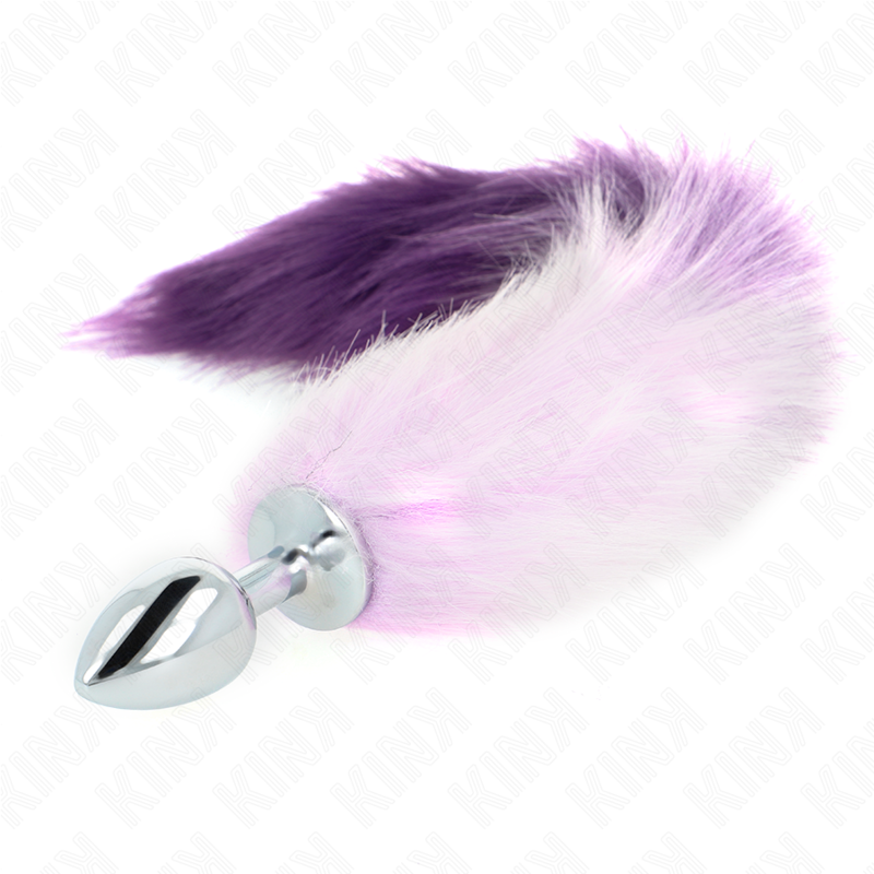 KINK - PLUG ANAL TAILLE S 7 X 3 CM AVEC QUEUE SYNTHÉTIQUE 40 CM VIOLET - Sensualia