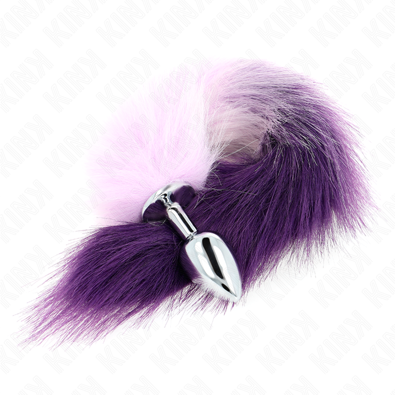 KINK - PLUG ANAL TAILLE S 7 X 3 CM AVEC QUEUE SYNTHÉTIQUE 40 CM VIOLET - Sensualia