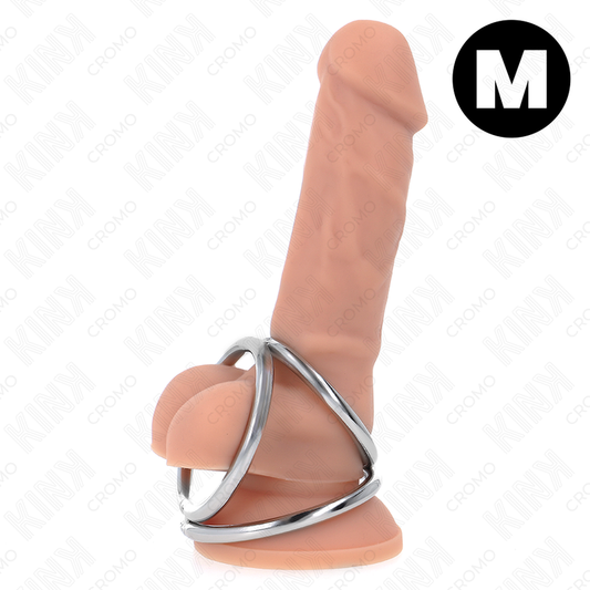 KINK - ANNEAU PÉNIS EN MÉTAL TRIPLE CHROME 3,8 CM À 5 CM MODÈLE 2 - Sensualia